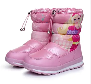 Merginos žiemos Rožinė Batai 2020 M. Vaikų sniego įkrovos vandeniui vaikų batai žiemą mergaičių gražių animacinių filmų Princesė dizaino batai