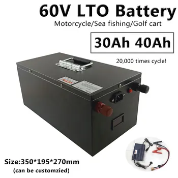 Golfo krepšelį LTO baterija 60V 30Ah 40Ah Ličio titanatas baterija 20,000 ciklų su galios BMS motociklo+5A įkrovikliu