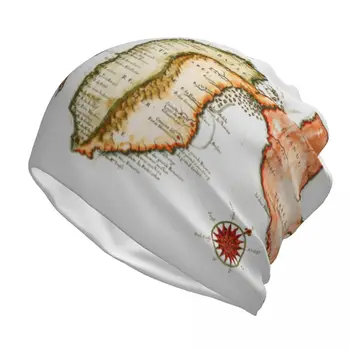 Daugiafunkcis beanie skrybėlių Derliaus Žemėlapis Gvadelupa (1650) atsitiktinis skrybėlę Unikalus Atsitiktinis vasaros skrybėlę, kombinezonai su antkrūtiniais Atveju Skullies Beanies Kepurės Nuotrauka 2