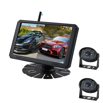 HD Vandeniui Automobilio 7inch 1080P Full HD Automobilio Stebėti ir Skaitmeniniai Belaidžiai Atbuline Kamera Rinkinio Sistema