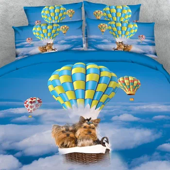 Goldeny 4 Dalių Vienam Nustatyti Spalvinga Karšto oro Kolbų ir šunų meilė 3d gyvūnų lova rinkinys