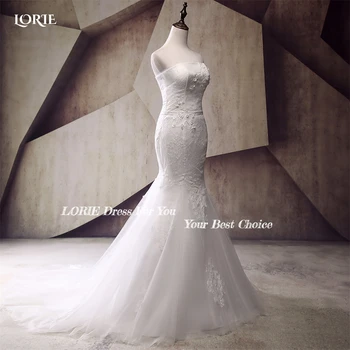 LORIE Elegantiškas Nėrinių Undinė Vestuvių Suknelės 3D Gėlės Perlai Off Peties Appliques Vestuvinės Suknelės Nėriniai Atgal Nuotakos Suknelė 2022 Nuotrauka 2