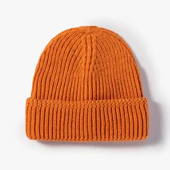 LDSLYJR 2021 m. Rudens ir žiemos Akrilo vientisos Spalvos Tirštėti megzti skrybėlę šiltą kepurę Skullies bžūp beanie skrybėlių vyrų ir Moterų 97 Nuotrauka 2