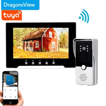 Dragonsview Tuya Smart Wifi Video Domofonas Durų Phone 7 Colių Jutikliniu Ekranu 1080p Doorbell su Kamera Atrakinti Įrašyti Nuotrauka 2