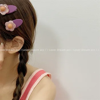 Ins Naujų Plaukų Įrašų Rinkinys Gėlių Barrettes Saldus Mielas Mažas Geometrinis Gėlių Pusėje Pin Korėjos Moterų, Mergaičių, Plaukų Aksesuarai, Galvos Apdangalai Nuotrauka 2