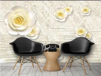 tapetai kambarį 3D reljefo gėlių šiuolaikinio gyvenimo kambario tapetai, dažymas tapetų Namų Puošybai Nuotrauka 2