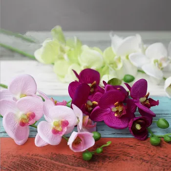 1 Pluoštas（6 vadovai）Dirbtinio Drugelio Orchidėjų Puokštė Namų Dekoro Vestuvių Dekoratyvinės Gėlės Kalėdų Dovanos, 10 Spalvų Nuotrauka 2