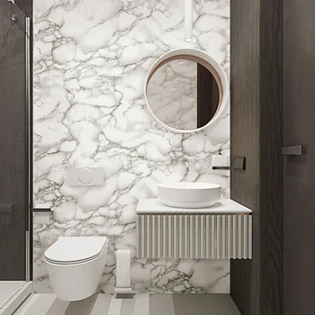 Modernus 3D Marmuro Tekstūros PVC Tapetai Gyvenamasis Kambarys Miegamasis Vonios kambarys Lipnios Vandeniui Sienos Popieriaus Sienos 3 D Namų Dekoro Nuotrauka 2