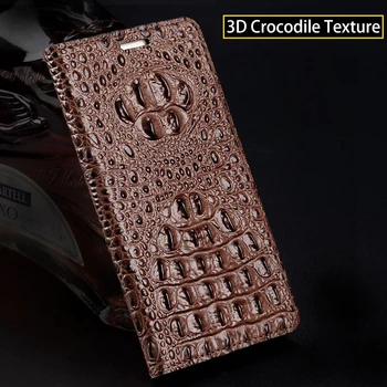 Prabangus natūralios Odos flip Case For Xiaomi 5X atveju 3D Krokodilas atgal tekstūros, minkštos silikono Vidinis apvalkalo telefono dangtelį Nuotrauka 2