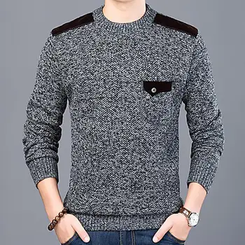 Mados Prekės Ženklo Sweater Mens Megztinis Dryžuotas Slim Fit Džemperiai Megztų Vilnonių Korėjos Stiliaus Žiemos Megztinis Vyrams Žiemos Megztinis Nuotrauka 2