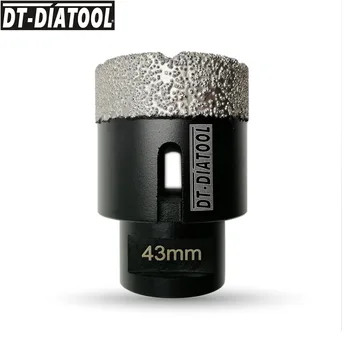 DT-DIATOOL 1pc Dia 43mm Sausas Dulkių Brazed Diamond Core Bitų Skylę Pamačiau, M14 Sriegiu už Porcelian Keraminių Plytelių Grąžtai