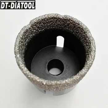 DT-DIATOOL 1pc Dia 43mm Sausas Dulkių Brazed Diamond Core Bitų Skylę Pamačiau, M14 Sriegiu už Porcelian Keraminių Plytelių Grąžtai Nuotrauka 2