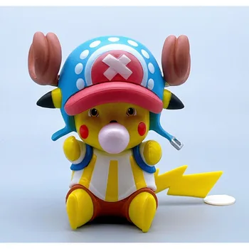 Vienas Gabalas GK Pučia Burbulą Pikachu Cross-dressing Chopper Sėdi Q-versija Lėlės OPP Pagalvių Skaičius