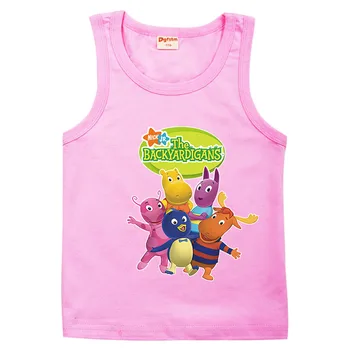2-16Y Backyardigans Marškinėliai Vaikų Vasaros Drabužių Berniukai Animacinių filmų Dinozaurų Spausdinti Viršūnes Kūdikių Mergaičių Mielas Berankovė Liemenė Sportas T-shirt