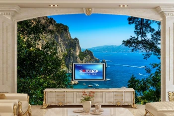 Papel de parede Italijos Krantų Jachtų Buriavimo Gamta tapetai,viešbučio kambaryje, baras, restoranas, gyvenamasis kambarys su sofa-lova, TV sienos miegamajame 3d piešiniai Nuotrauka 2