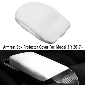 Porankiai Lauke Raštas Padengti Konsolė Porankiu Dėžutės Dangtelį PU talpinimo Dangtis Tesla Model 3 Y 2017+ Nuotrauka 2