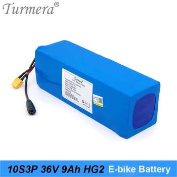 Turmera 36V 9Ah Li-ion Baterija 10S3P 18650 HG2 3000mAh 30A Baterija su 10S 15A Balansas Valdybos 36V E-bike & E-scooter Baterija