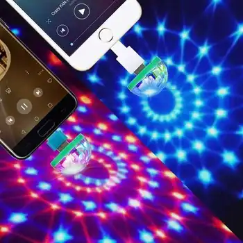 Automobilinis Usb Aplinkos Šviesos Dj Rgb Sėdynė Sukasi LED Magija Poveikis Projektorius Etapo Poveikį Karaoke Atmosfera Šalis DJ Disco Ball Light Nuotrauka 2