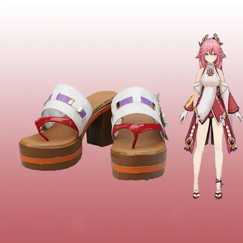Karšto Žaidimas Genshin Poveikio Yae Miko Guuji Yae Cos Batai Cosplay Sandalai Anime Aukšto Kulno Moterų Platforma Mados Atsitiktinis Mielas