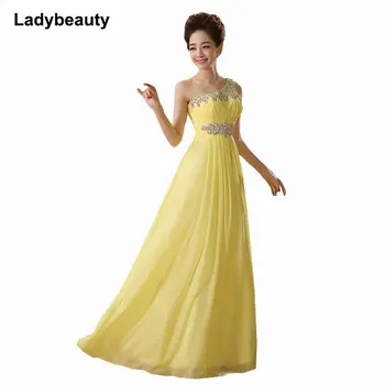 Ladybeauty Naujas Elegantiškas Vakarines Sukneles Vieną Petį-Line Ilgai Kristalai Duobute Prom Šalis Suknelė Vestido De Festa Longo