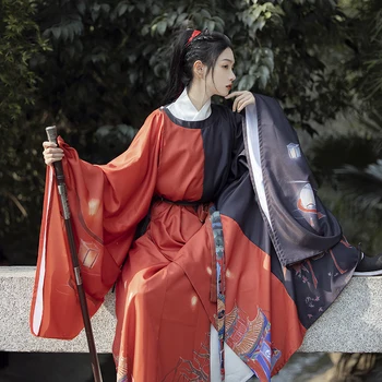 2023 senovinio stiliaus kinijos hanfu kostiumas poros tradicinių hanfu apvalios apykaklės spausdinimo dizaino unisex hanfu cosplay kostiumas