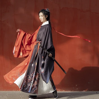 2023 senovinio stiliaus kinijos hanfu kostiumas poros tradicinių hanfu apvalios apykaklės spausdinimo dizaino unisex hanfu cosplay kostiumas Nuotrauka 2