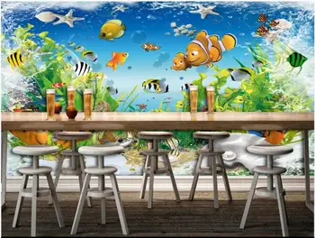 Custom foto tapetai, 3d ekrano užsklanda sienos 3 d Graži vaikų kambario povandeninio pasaulio fono sienų tapybos dekoras