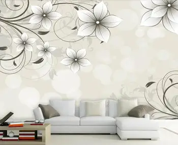 Pritaikyti 3D tapetai, freskos fantazijos gėlių TV foną, sienų apdaila dažymas