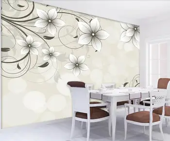 Pritaikyti 3D tapetai, freskos fantazijos gėlių TV foną, sienų apdaila dažymas Nuotrauka 2