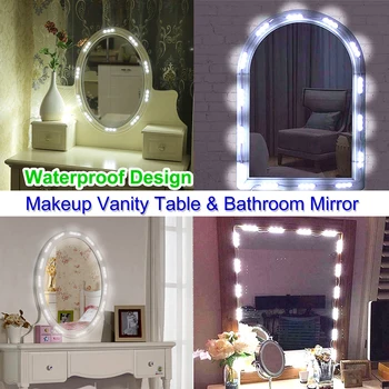 LED Tuštybės Veidrodis Šviesos USB Makiažas Tuštybės Šviesos Kosmetikos tualetinis staliukas, Lempa, LED Sieninis Veidrodis Lempos Vonios kambarys Padažu Apšvietimas Nuotrauka 2