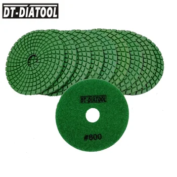 DT-DIATOOL 10vnt #800 Deimantų šlifavimo Diskas, Šlifavimo Trinkelės, Granito ar Marmuro Dia 100mm lankstus Šlapias 4 colių Šlifavimo padas