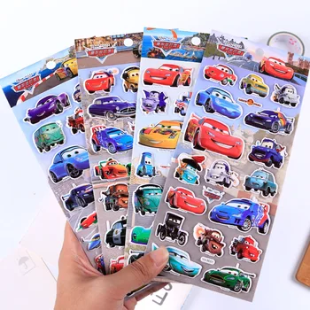 1Pcs Disney Originali Pixar Automobilių vaikams, cartoon stereo 3d žaislas vaikams, žaislai, lipdukai mielas automobilių burbulas lipdukai Kalėdų Dovana