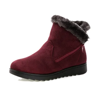 Žiemos batai moterims, batai 2021 naujas mados neslidus šiltas pliušinis užtrauktukas Laisvalaikio bateliai moteris sniego batai Dropshipping Nuotrauka 2