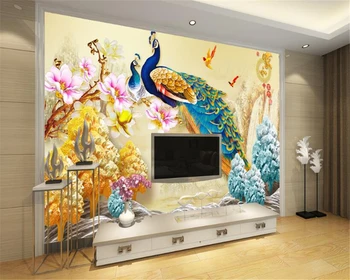 Beibehang Užsakymą 3D Tapetai Gyvenimo Kambario, Miegamasis Freskos Povas Paramos Gėlių Sofa-lova, TV Foną, Sienų tapetai, sienų ir 3 d