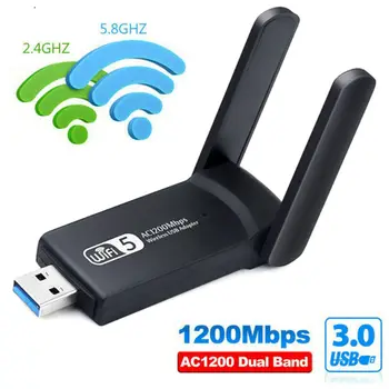 USB 3.0 1200Mbps Wifi Adapter Dual Band 5 ghz iki 2,4 Ghz, 802.11 AC RTL8812BU Wifi Antenos prijungimo įtaisas Tinklo Kortelė Nešiojamojo kompiuterio Darbalaukį