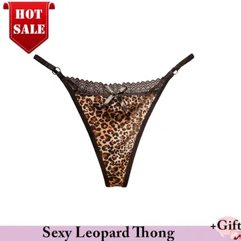 Moterų Seksualių Nėrinių, Leopardas spausdinimui karšto kelnaitės Kvėpuojantis Permatomos Kelnaitės (G-String Moterų Erotinis Thong Kelnaitės Valentino dovana