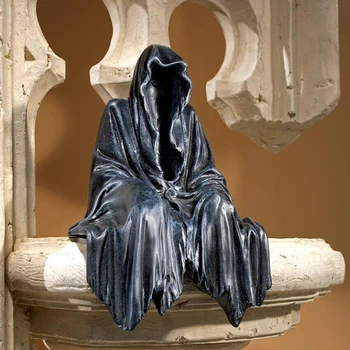 Skulptūra Apdaila, Grim Reaper Statula, Statula Paveikslas,Vijoklis Skulptūra Reaper Sėdi Statula Dervos Darbalaukio Meno Ornamentas
