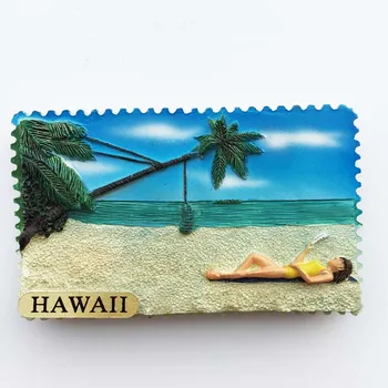 QIQIPP Havajai paplūdimio atostogų suvenyrų magnetinis lipdukas šaldytuvas lipdukas kūrybos vandenyno vėjas, rankos dovana