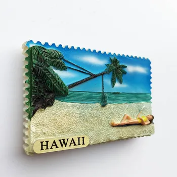 QIQIPP Havajai paplūdimio atostogų suvenyrų magnetinis lipdukas šaldytuvas lipdukas kūrybos vandenyno vėjas, rankos dovana Nuotrauka 2