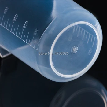PP Lab stiklinę, aišku, plokščiadugnės su skale ženklas Plastiko lab matavimo puodelis mokslinio eksperimento 1000ml 1pc/pak Nuotrauka 2