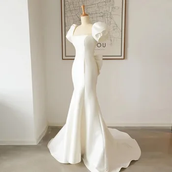 2022 Naujas Slidinėti Satino Šviesos Vestuvių Suknelė yra Paprastas, Elegantiškas Ir Seksualus. Sveiki Suknelė Moterų Juosmens Ir Backless Slim Vakaras