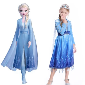 Žiemą Paslėpti Elsa Deluxe Sniego Karalienė Dress Kostiumai Vaikams