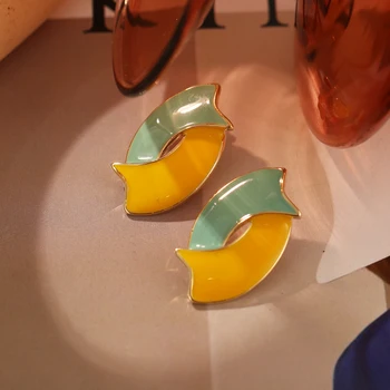 Moterų auskarai moterims bohemijos bižuterijos 2020 auskarai dažytos naftos netaisyklingos ovalios, tuščiaviduriai auskarai