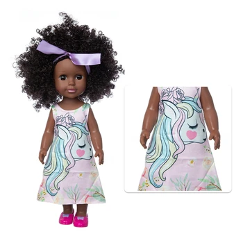Lėlės pop Nauja Suknelė Africanreborn silikono viny 35cm 14inch mergina poupee boneca kūdikių minkštas žaislas mergina todder Nuotrauka 2