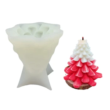 1 Vnt Sawtooth Kalėdų Eglutė 3D Formos Žvakė Epoksidinės Dervos Pelėsių Aromaterapija Tinkas Silikono Forma 