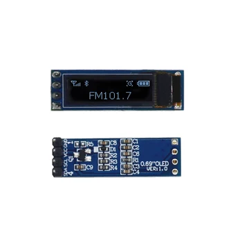 0.69 colių oled ekranas modulis SSD1306 LCD modulis 4-pin taškinės matricos ekranas, 96*16