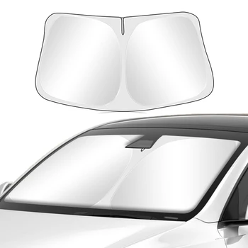 Automobilių Stiklų Veidrodėliai Saulės Šešėlyje UV Padengti Skydeliai Auto Priekinio Lango apsaugos nuo Saulės, Skėtis, Apsauga Tesla Model 3 Y Priedai