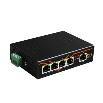 5 Prievadų POE switch 10/100Mbps Pramoninės klasės Fast Ethernet Switch DIN Bėgio Tipo Tinklo jungiklis Nuotrauka 2