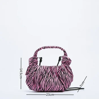 Rožinė Zebra Modelis Moterų Hobo Bag Minkštas Raukšlės Pu Odos Rankinės Dizaineris Aukštos Kokybės Ponios Peties Crossbody Maišelį 2022 Nuotrauka 2
