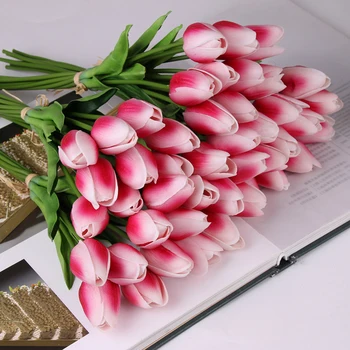 10vnt Dirbtinės Tulpės Netikrą Gėlės Ryškus Mini Tulpių Flores Fleur Artificiales Namų Puokštės, Vestuvių Dekoravimas Pigūs Gėlių Nuotrauka 2
